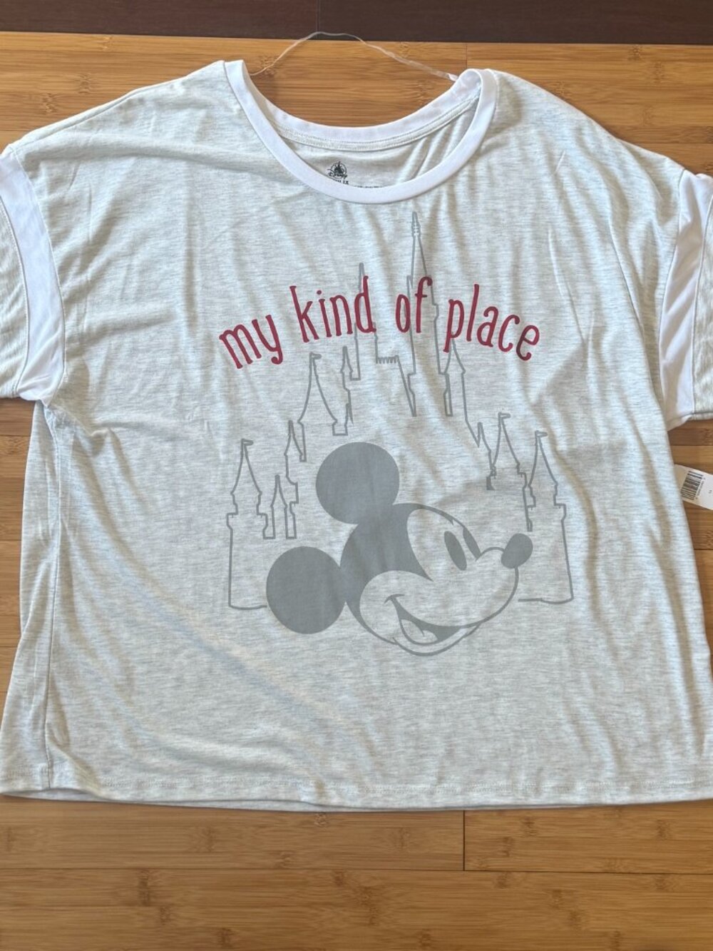 Disney Mickey Mouse "My Kind of Place" Graphic T-Shirt NWT White Adult Size 1X